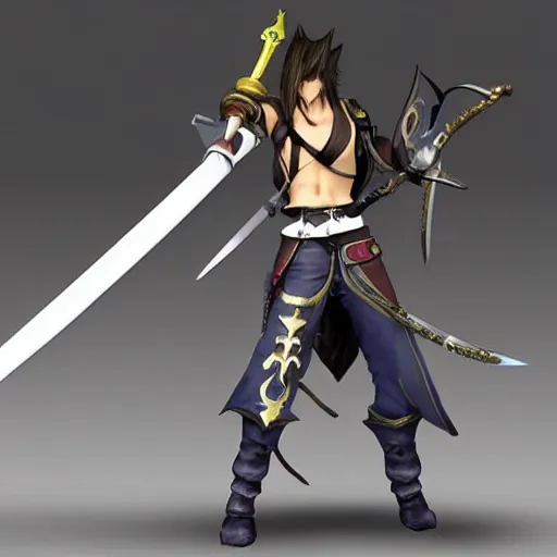Prompt: final fantasy squall sword