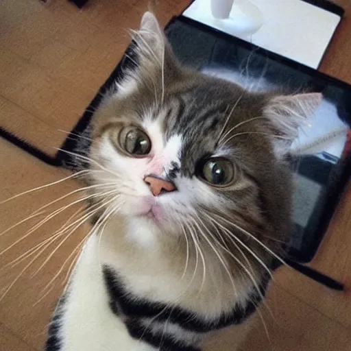 Image similar to selfie of a funny cat