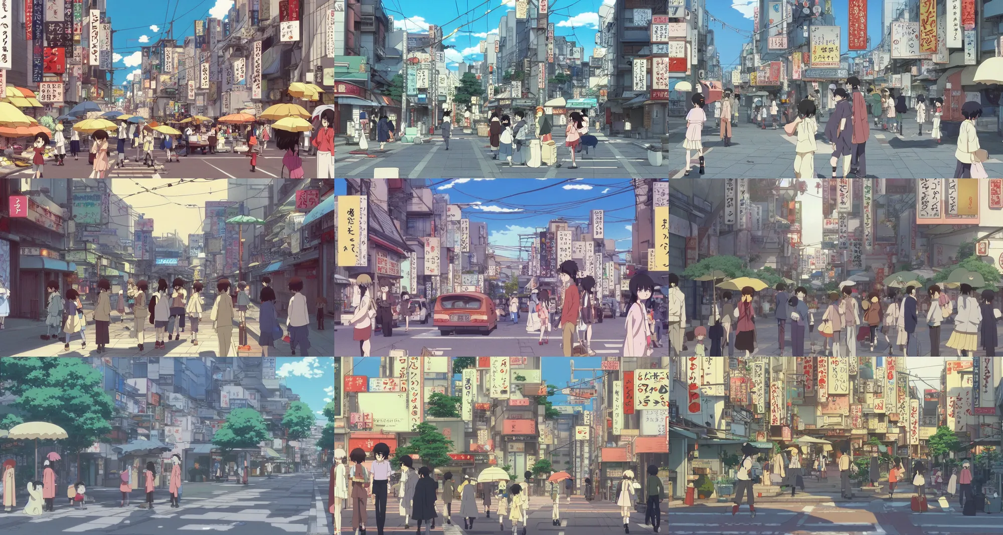 Prompt: beautiful slice of life anime scene of tokyo street, relaxing, calm, cozy, peaceful, by mamoru hosoda, hayao miyazaki, makoto shinkai