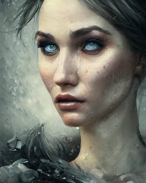 Image similar to portrait beautiful real woman as miloska venerahyper realistic face, beautiful eyes, fantasy art, in the style of greg rutkowski, intricate, hyper detailed, smooth