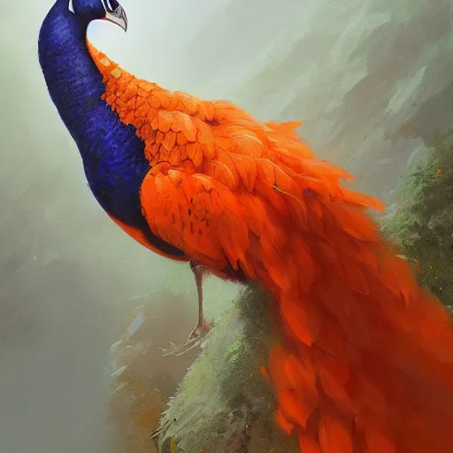 orange peacocks