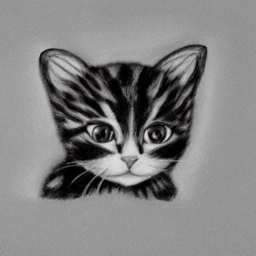 Drawing Little Kittens In Charcoal Pencils Background, Cute Picture Drawing,  Cute, Picture Background Image And Wallpaper for Free Download