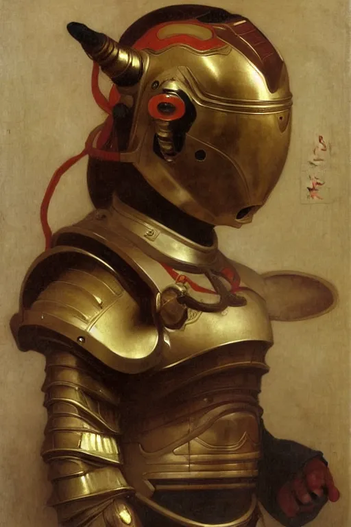 Image similar to portrait of a loong astronaut with chinese dragon armor and helmet, majestic, solemn, by bouguereau