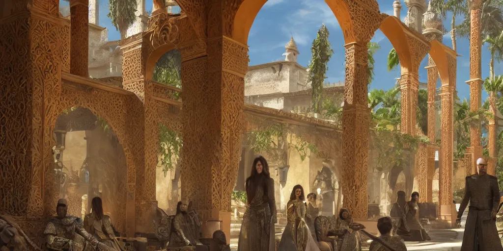 Image similar to dorne, game of thrones, super highly detailed, professional digital painting, concept art, smooth, sharp focus, no blur, no dof, extreme illustration, unreal engine 5, photorealism, hd quality, 8 k resolution, cinema 4 d, 3 d, beautiful, cinematic, art by artgerm and greg rutkowski and alphonse mucha and loish and wlop