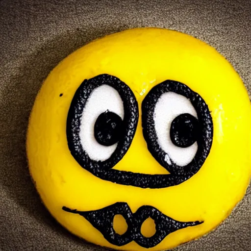 Image similar to Lemon with a smiley face