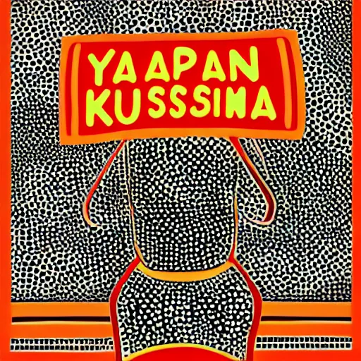 Prompt: poster inspired by Japanese artist yayoi Kusama