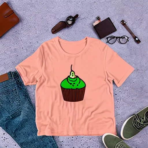 Prompt: toon cupcake on shirt