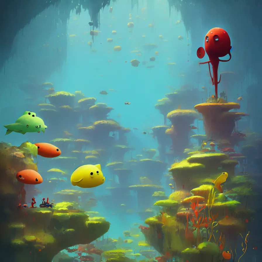 Image similar to Goro Fujita illustrating Underwater forest, aquatic life, full of color, art by Goro Fujita, sharp focus, highly detailed, ArtStation