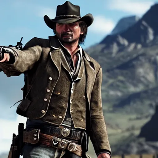 Prompt: live action photo of John Marston from RDR1