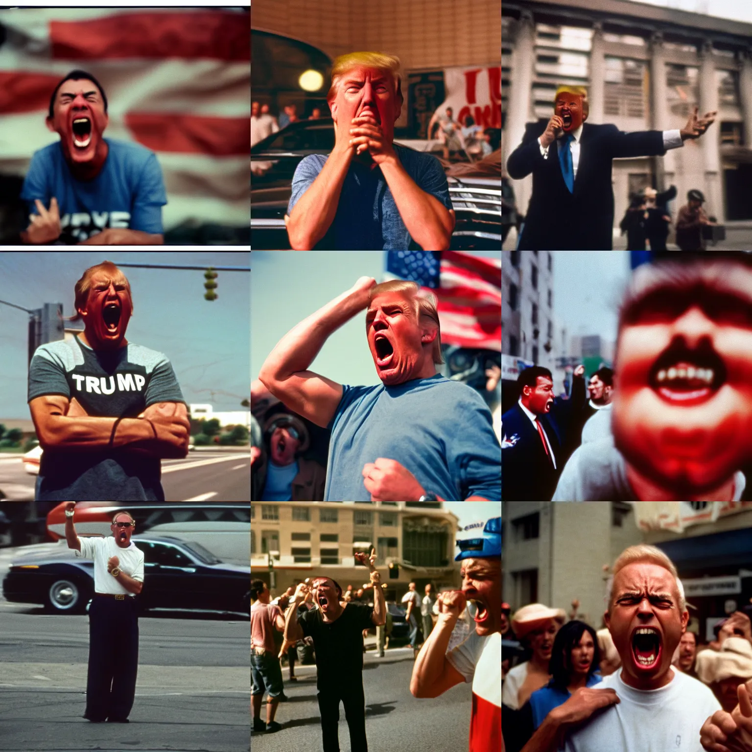 Prompt: unhappy angry furious upset yelling crying donald trump shouts at you national geographic, canon 5 0 mm, cinematic lighting, photography, retro, film, kodachrome