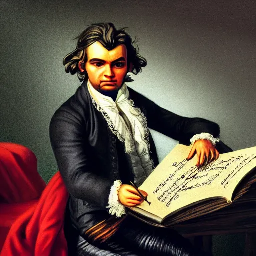 Image similar to portrait Mozart Beethoven Bach Vivaldi Handel, dynamic lighting, cinematic, establishing shot, extremely high detail, photo realistic, cinematic lighting, oil painting, intricate line drawings, 8k resolution