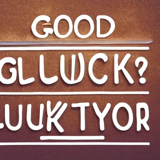 Prompt: good luck!