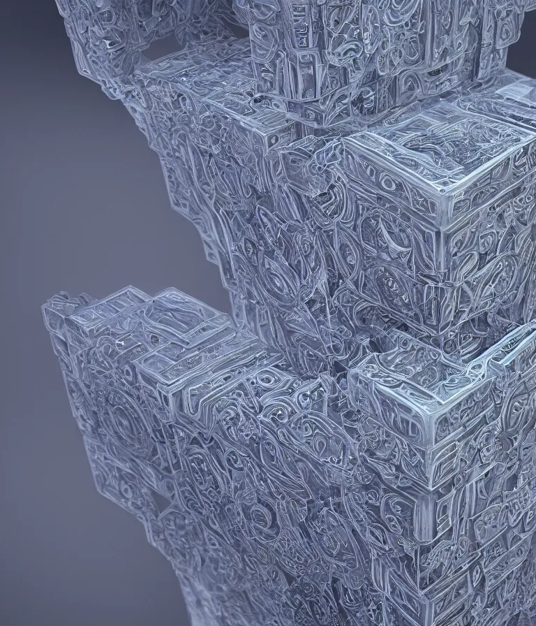 Image similar to an concept art of the 4 d cube dimension, beautiful fractal, intricate details, liquid shape, detailed lines, artstation, epic background, reshift 3 d, houdini, daily render