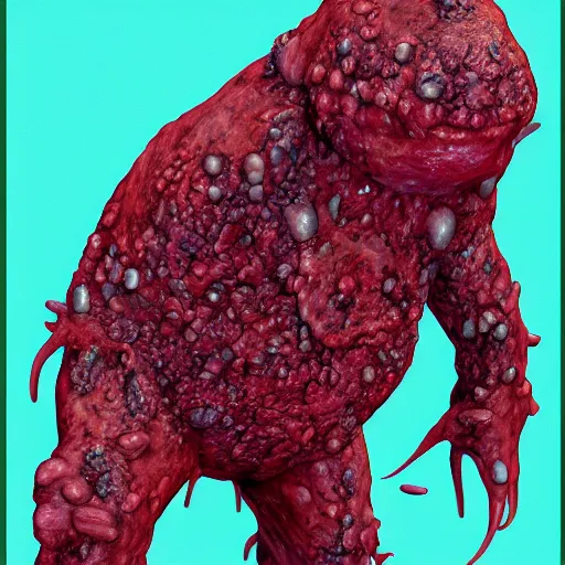 Image similar to a blob of disgusting flesh monster, horrifying, high detail