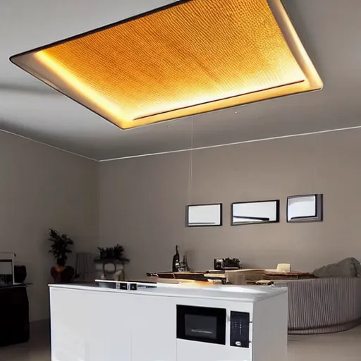 Image similar to extremely large ceiling-mounted toaster