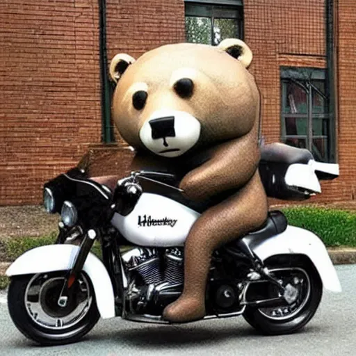 Image similar to A bear on a Harley Davidson