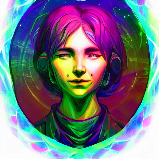 Image similar to skill magic geek inside matrix deepdream radiating a glowing aura stuff loot legends stylized digital illustration video game icon artstation lois van baarle, ilya kuvshinov, rossdraws,