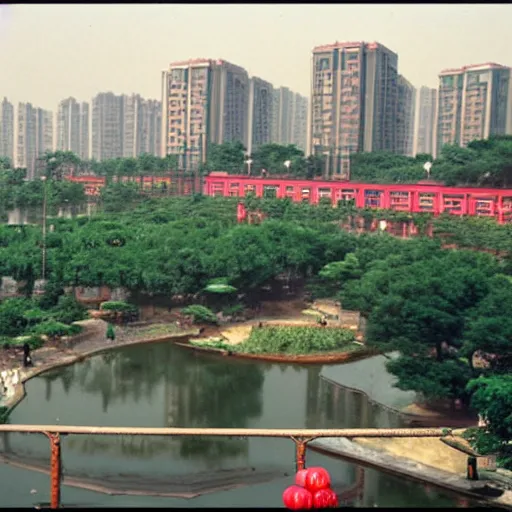 Prompt: An average day in Hangzhou in 1990s