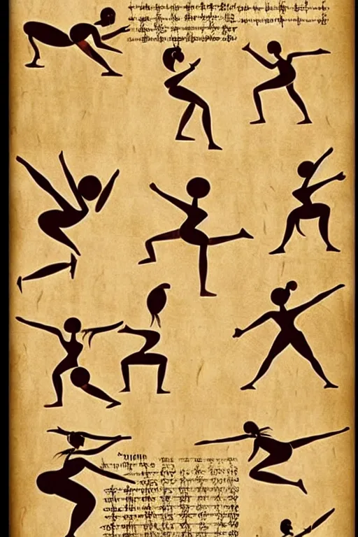 Image similar to 3000BC zumba fitness art poster on parchment