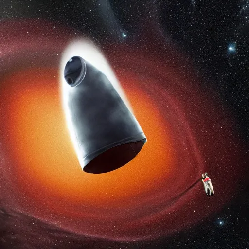 Prompt: astronaut falling into a black hole