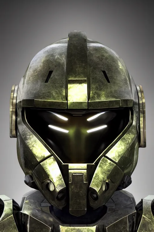 Image similar to robot ninja mask helmet halo master chief radiating a glowing aura global illumination ray tracing hdr fanart arstation by ian pesty and katarzyna da „ bek - chmiel