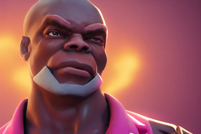 Image similar to doomfist, pink blazer, overwatch game, digital art, high detailed, unreal engine, artstation, 3 d render