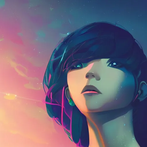 Prompt: euphoric art music album cover, makoto shinkai, ilya kuvshinov, lois van baarle, rossdraws | afrofuturism