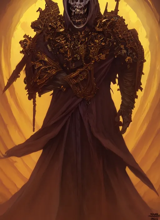 Image similar to Highly detailed portrait of Majestic undead king, Ainz Ooal Gown, in GTA V, Stephen Bliss, unreal engine, fantasy art by Greg Rutkowski, Loish, Rhads, ferdinand knab, Makoto Shinkai and Lois van baarle, ilya kuvshinov, rossdraws, Tom Bagshaw, alphonse mucha, global illumination, radiant light, detailed and intricate environment