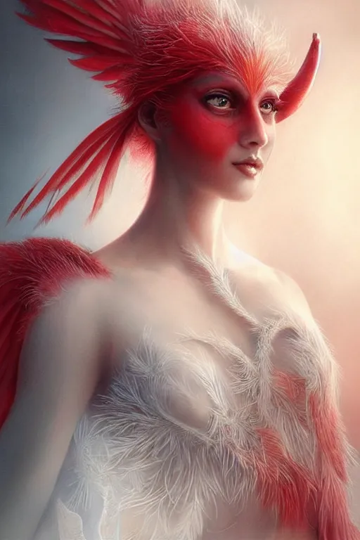 Image similar to Ethereal Cardinal bird, intricate detail, ornate, conceptual art, soft light, dynamic, art by artgerm