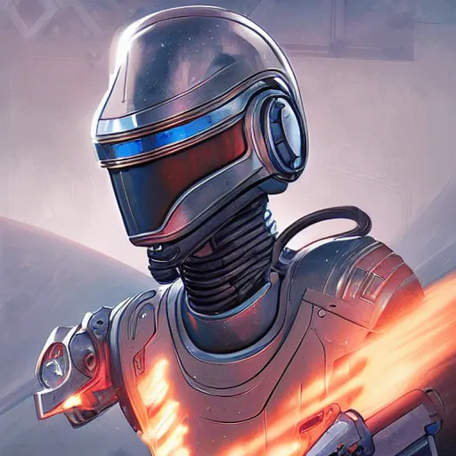 Prompt: Futurama's Bender as robocop, highly detailed, digital painting, artstation, concept art, smooth, sharp focus, illustration, art by artgerm and greg rutkowski and alphonse mucha and loish and WLOP