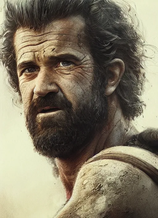 Prompt: highly detailed portrait of mel gibson in braveheart, unreal engine, cinematic light, warm, fantasy art by greg rutkowski