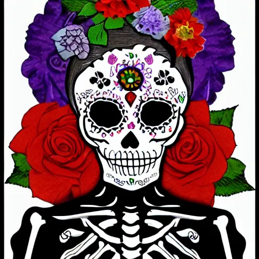 Image similar to day of the dead style skeleton