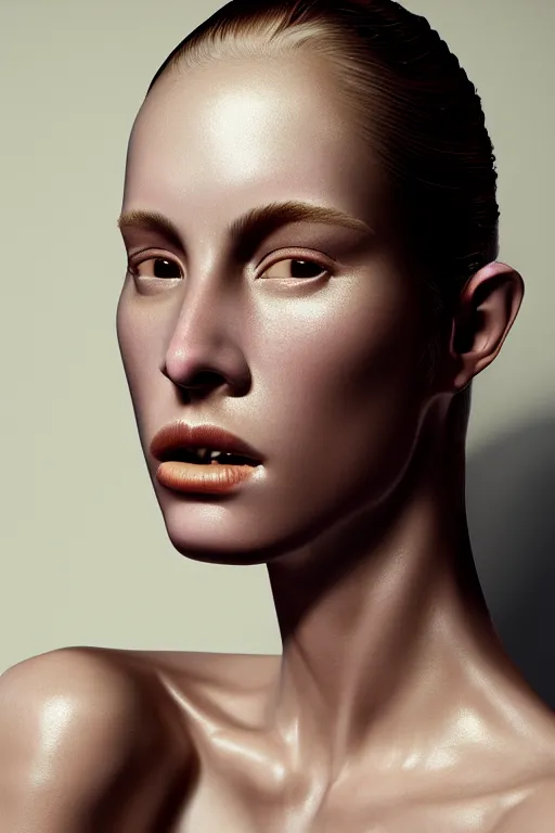 Prompt: female supermodel with amazing skin, beauty shot, beautiful detailed intricate insanely detailed octane render, 8K artistic photography, photorealistic, chiaroscuro, by annie leibovitz, Caravaggio