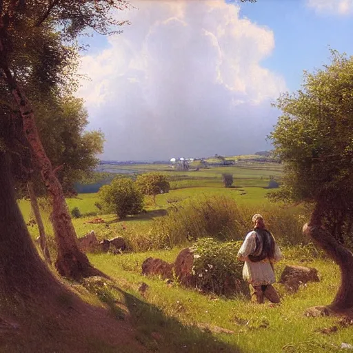 Image similar to The Shire painted by Ivan Kramskoi