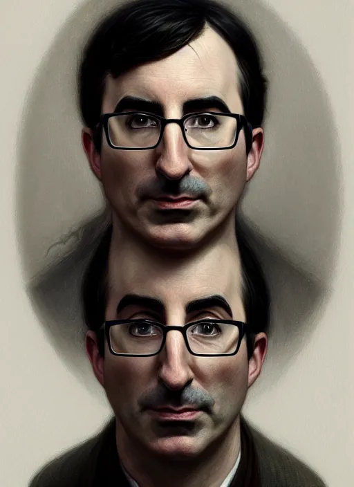 Image similar to a portrait of john oliver and a cabbage, stoic, fantasy, intricate, elegant, beautiful, highly detailed, charcoal, centered, dark, smokey, digital painting, artstation, concept art, smooth, sharp focus, illustration, art by artgerm and greg rutkowski and alphonse mucha