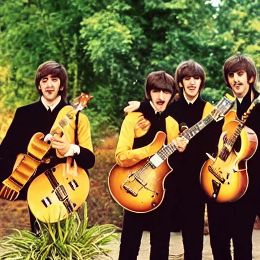 Image similar to beatles covered in honey, sticky honey