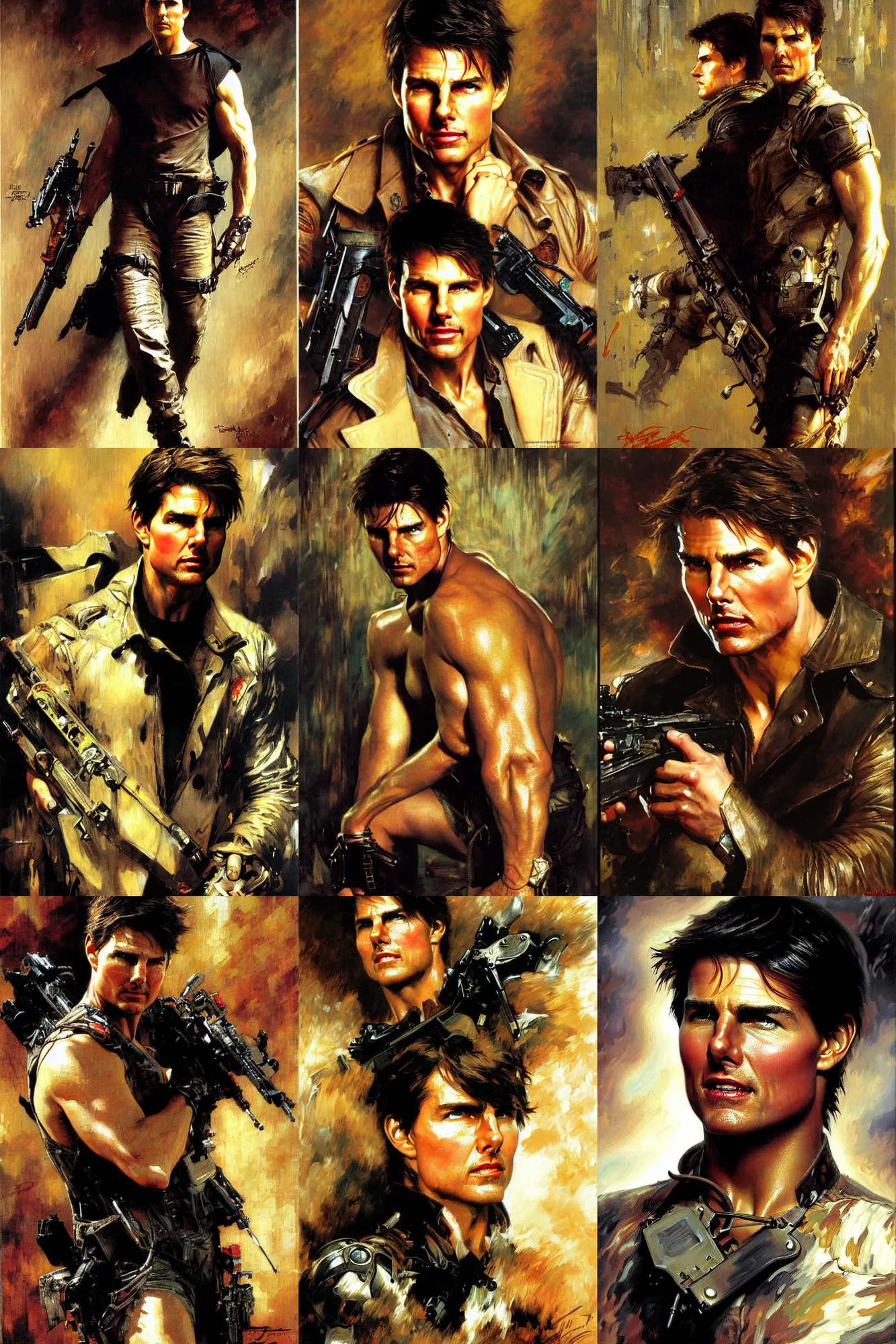 Prompt: tom cruise, painting by gaston bussiere, j. c. leyendecker, yoji shinkawa