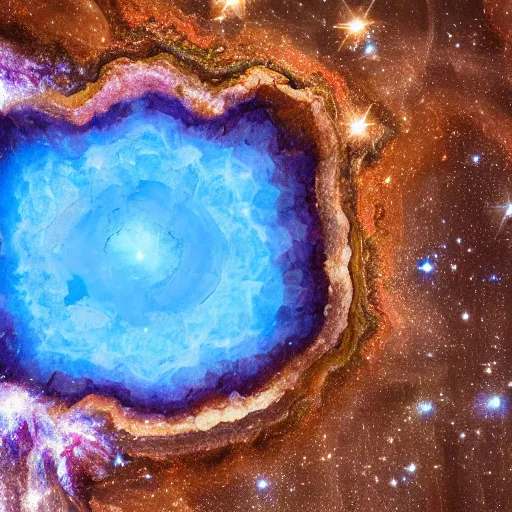 Image similar to magical portail in a geode, background space hubble photo