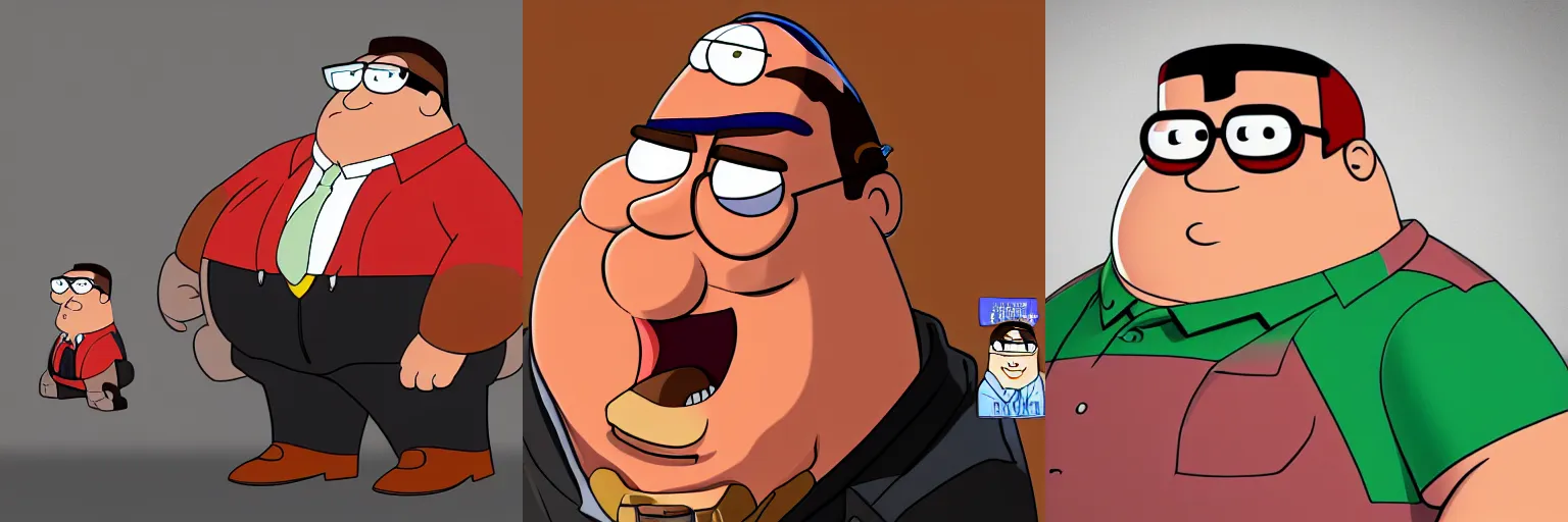 Prompt: Gigachad Peter Griffin, 4k resolution, 8k resolution, HD Quality, highly detailed, very detailed, detailed, studio quality lighting, digital art, trending on artstation