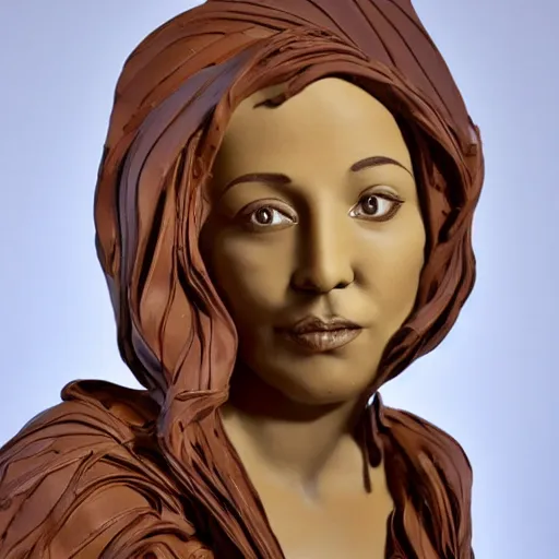 Prompt: chocolate sculpture of angelina julie