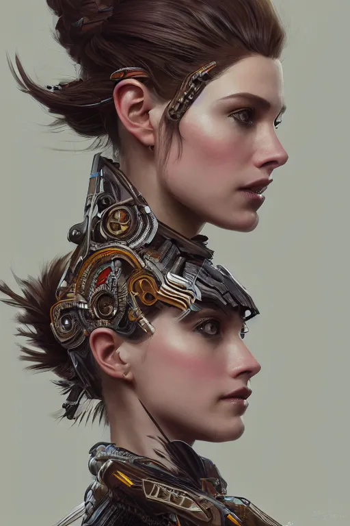 Prompt: symmetry!! portrait of woman with hawk features in the style of horizon zero dawn, machine face, intricate, elegant, highly detailed, digital painting, artstation, concept art, smooth, sharp focus, illustration, art by artgerm and greg rutkowski and alphonse mucha, 8 k