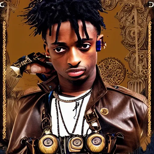 Image similar to playboi carti in steampunk style digital art 4 k the detailed super realistic