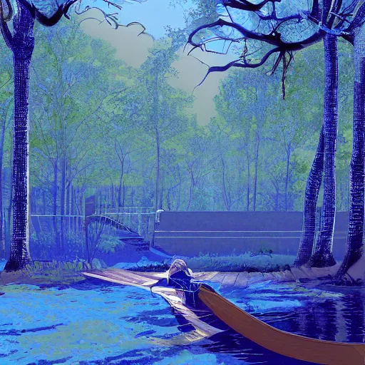 Image similar to blue Bayou, digital art, felix Kelly, Darrell k sweet