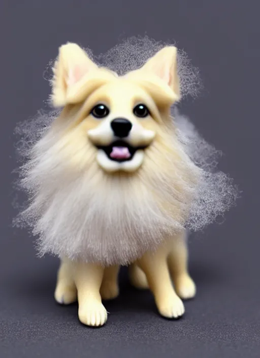 Image similar to 80mm resin detailed miniature of fluffy dog, Product Introduction Photos, 4K, Full body, simple background