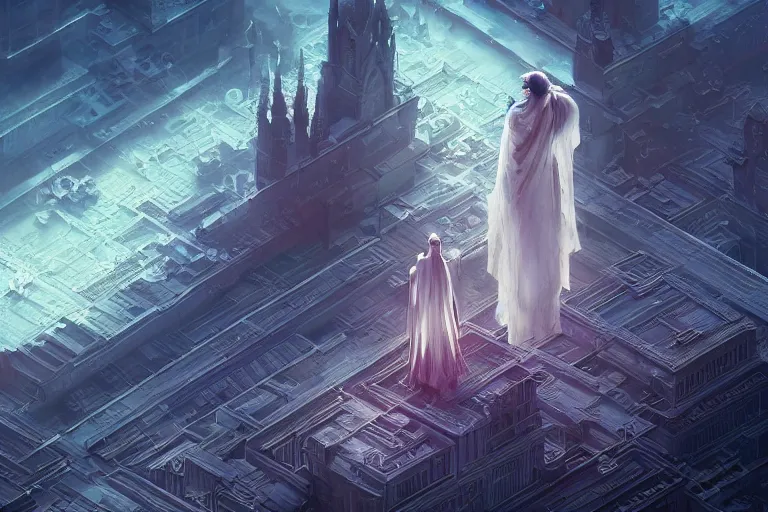 Image similar to portrait isometric drawing, Ghost of Kiev, rapture, intricate, epic lighting, cinematic composition, hyper realistic, 8k resolution, unreal engine 5, by Artgerm, tooth wu, dan mumford, beeple, wlop, rossdraws, James Jean, Andrei Riabovitchev, Marc Simonetti, yoshitaka Amano, Artstation