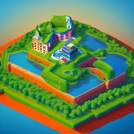 Prompt: isometric island in the sky, isometric invironment, 3d art, amazing detail, artstation