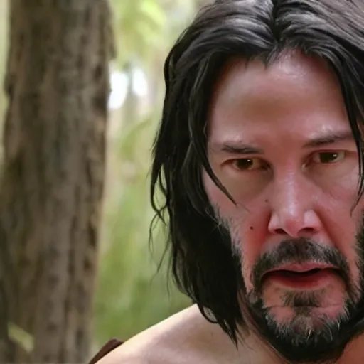 Prompt: Keanu Reeves In planet of the apes Very detailed 4K quality Super Realistic