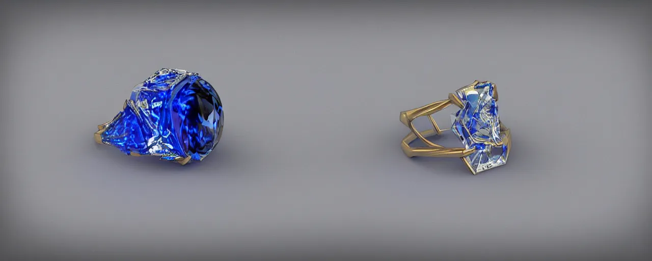 Image similar to simple silver magic crystal ring, ice, blue, gold, smooth, crystal, engravings, diamonds, product design, jewelry, colorful, art by gerald brom, greg rutkowski and artgerm, photo realism, unreal engine, c 4 d