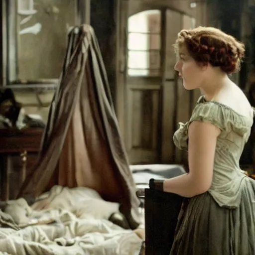 Image similar to scene from a 2 0 1 0 film set in 1 9 1 0 showing a woman