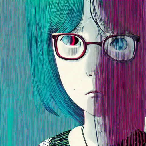 Image similar to a portrait of a girl by inio asano, beeple and james jean, hiroyuki takahashi color scheme